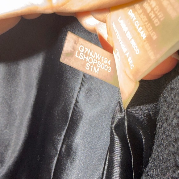 Karl Lagerfeld Black and White Tweed Colorblock Coat - Picture 5 of 5